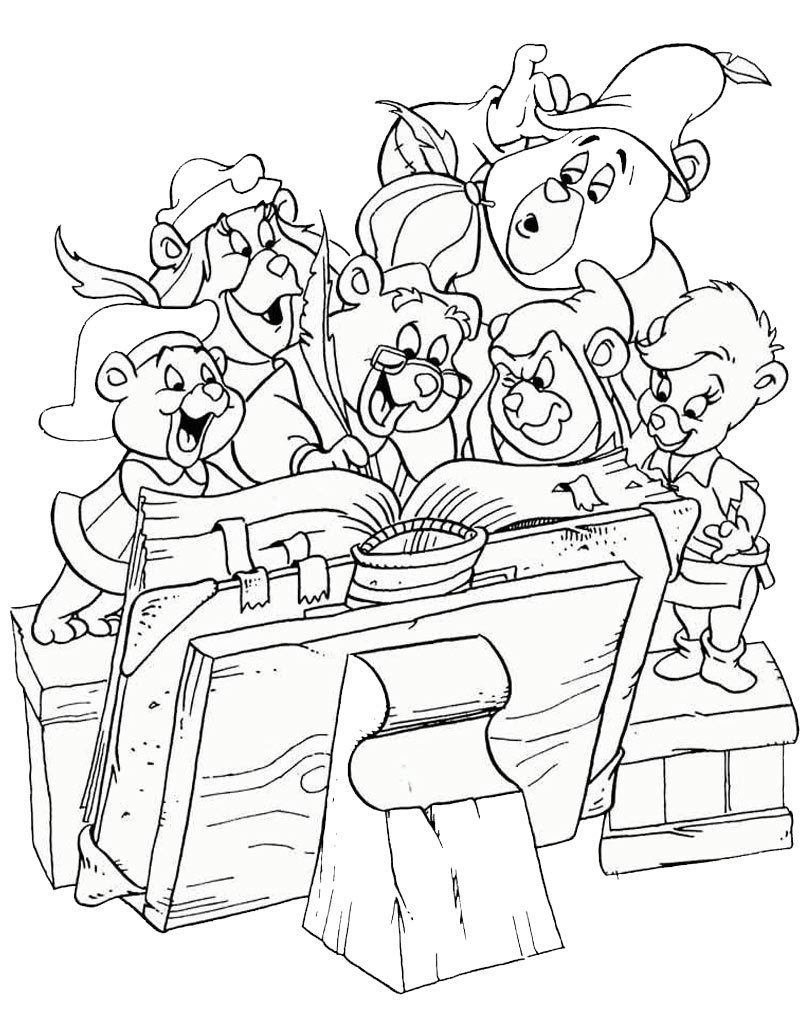 Online coloring book: Coloring book family of gummy bears with a book